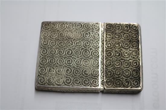 Three filigree card cases